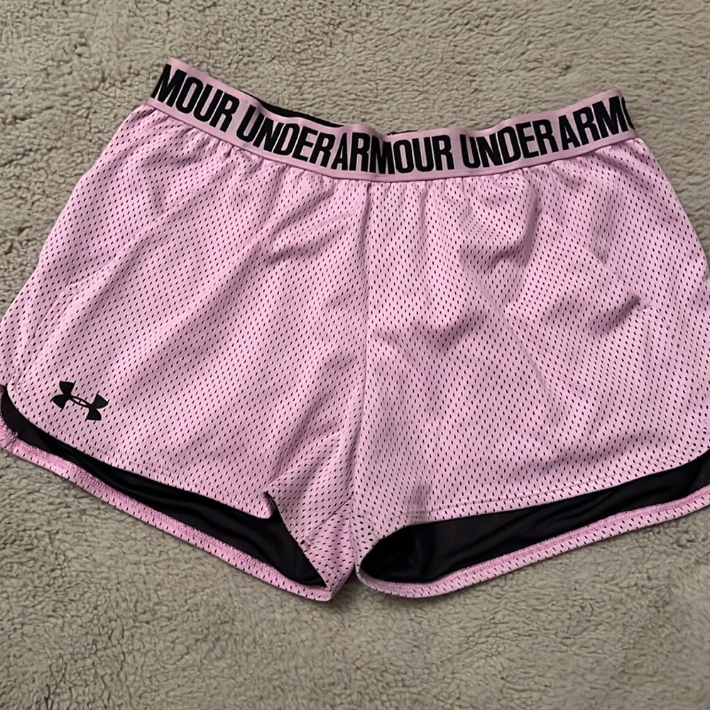 Under Armour pink sport shorts size M